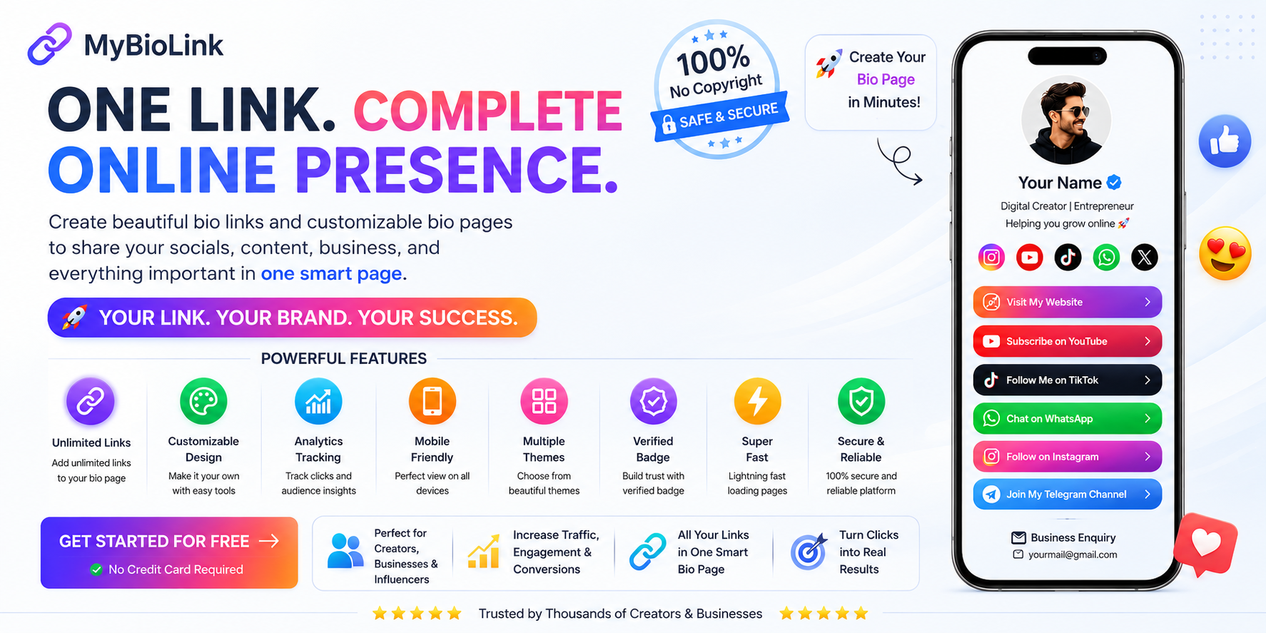 MyBioLink - Beautiful Bio Link Examples